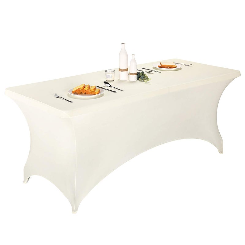 LZY Spandex Fitted Stretch Table Cover for 6 ft or 4ft or 8ft Folding Table, Rectangular Cocktail Tablecloth, Perfect for Party or Banquet - Image 1